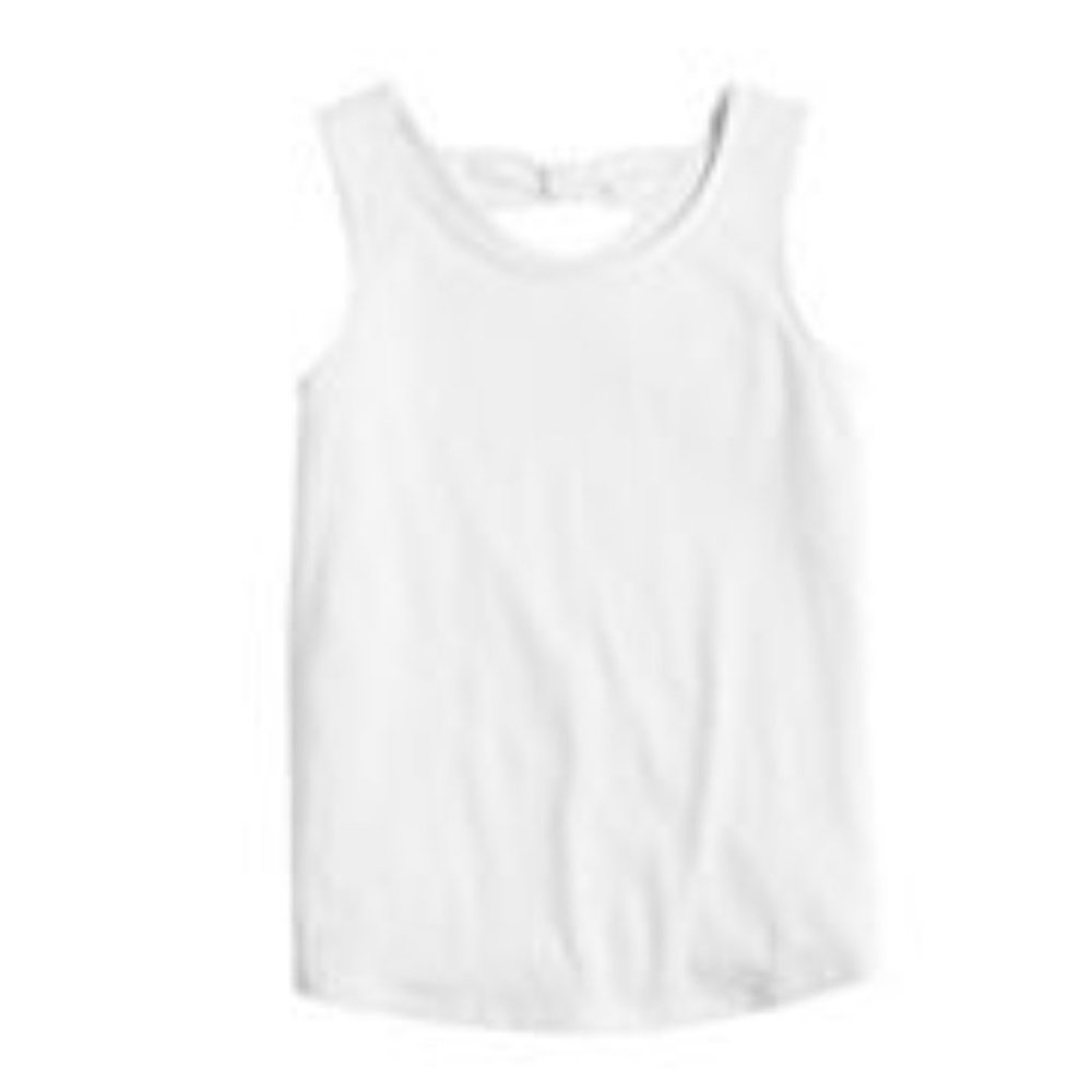 NWT Girls White SO® Bow Back Tank Top - Size L (10/12)